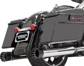 Bassani Bassani 4 inch DNT Straight Can Mufflers for Harley Davidson Touring Models '17-Up - Chrome with Black End Cap